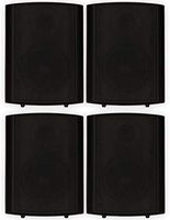 Theater Solutions TS425ODB Indoor or Outdoor Speakers Weatherproof Mountable Black 2 Pair Pack