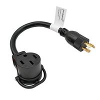 Parkworld 60417 Power Adapter Cord 4-Prong Generator 20A Locking L14-20P Male to RV 50 AMP 14-50R Female with Handle (Black)