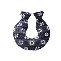 Simple Small U-Type 1.6 L Hot Water Bottle with Fabric Cover - Dark Grey (Snowflake)