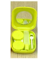 Lunar Baby 2 PCS Mini Travel Contact Lens Case Kit Holder Mirror Box-LB-001(green)
