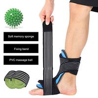 Plantar Fasciitis Night Splint Foot Orthotic Supports Kits - Adjustable Elastic Strap Plantar Fasciitis Braces + Spiky Massage Ball + Arch Supports (2 PCS) for Relieve Planter Fascitis Pain, Foot Spra