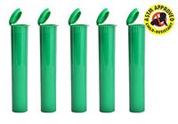 EZtube 5-Pack Squeeze Top Joint Blunt Cigarette Doob Tube Holder Waterproof Airtight Smell Proof Odor Sealing Container (Green, Small)