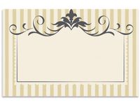 50ct. Blank Florist Enclosure Cards Small Tags"Elegant Flourish Striped Border" - Variety Design Birthday Anniversary Special Occasion Gift Party Favor