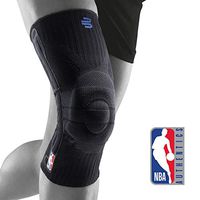 Bauerfeind Sports Knee Support NBA - Officially Licensed Basketball Brace with Medical Compression - Sleeve Design with Omega Gel Pad for Pain Relief & Stabilization (Black, XS)