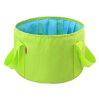 Fieans Outdoor Folding Wash Basin Lightweight Camping Hiking Water Bucket Collapsible Travel Water Container Pail - Green