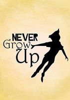 CCI Never Grow Up Peter Pan Decal Vinyl Sticker|Cars Trucks Vans Walls Laptop| Black |5.5 x 4.5 in|CCI1384