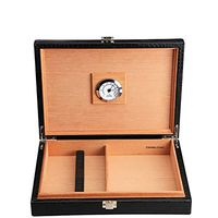 Lxc Cigar Box Cedar Wood Portable Crocodile Pattern Leather Cigar Humidor New