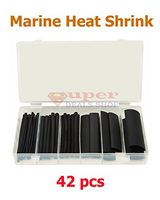 42 Piece Marine Heat Shrink Tubing Assortment Tubing Black Heat Shrink Wire Wrap Sleeving Wrap Cable Wire Tubing Electrical Connection Cable 3:1 Ratio Waterproof Electrical Wire Super-Deals-Shop