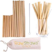 Organic Bamboo Straws Reusable – Multiple Packs Eco Friendly Biodegradable Non Plastic Wood Drinking Straw (24 PACK)