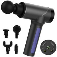 Massage Gun Muscle Deep Tissue - Handheld Raynigel Fascia Gun for Athletes Percussive Therapy Gun Massager with 6 Variable Speeds, 4 Replaceable Heads