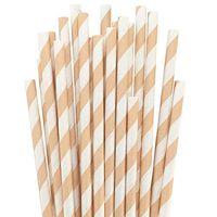 Cream Paper Straws (25), Ivory Party Straws, Cream Paper Straws, Cottage Chic Party Decor, Wedding Bridal Shower Bachelorette Nude #CCS_14036