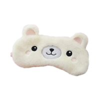 Kanggest Bear Sleeping Mask Cute Animal Soft Plush with Silk Funny Blindfold Eye Cover Eyeshade for Kids Girls Teens and Women Plane Travel Nap Night Sleeping