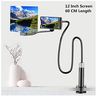 3D HD Mobile Phone Screen Magnifier Amplifier Movie Video Cell Phone Enlarger Screen iPhone Projector for iPhone & Android Smartphone Accessories,360° Rotation Adjust Phone Holder (Black, 12 inch)