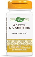 Nature's Way Premium Quality Acetyl L-Carnitine 500 mg Potency, 60 Vegetarian Capsules, Pack of 2