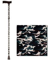 NOVA Folding Walking Cane with Wood Grip Handle, Foldable & Adjustable Travel Cane with Wood Comfort Handle, Camouflage