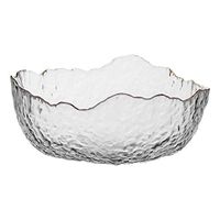 Bowl Tableware Salad Folk culture bowl Home Simple Large Capacity Creative Crystal Glass Salad Folk culture bowl (Color : Clear, Size : 20 20 9cm) Household tableware, retro bowl