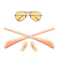 HEYDEFO Replacement Temple Tips Nose Pads for Ray-Ban Aviator RB3025 3026 Sunglasses Repair Kits (Coral),Bonus Sunglasses Bag