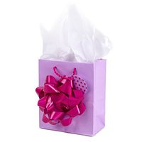 Hallmark 6" Small Gift Bag with Tissue Paper (Giant Pink Bow) for Birthdays, Mother's Day, Easter, Bridal Showers and More
