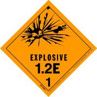Explosive 1.2E Label, 4" X 4", hml-448, 500 Per Roll