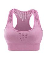 Ugood 2019 Sports Bra Sports Professional Anti Vibration Stylish Yoga Training Running Padded Sleep Bra Underwear (Size:M, Pink)