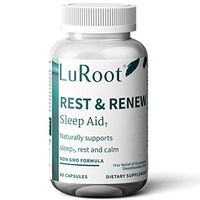 Luroot Herbal Sleep Aid for Adults - 60 Non Habit Sleep Aid Capsules - Natural Aid for Deeper Sleep-Natural Sleep Aid Supplement with Melatonin, GABA, 5-HTP, L-Theanine for Restful Deep Sleep Aid (1)