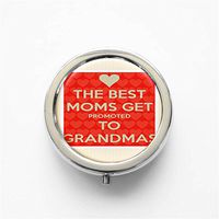 RhyNSky Only The Best Great Moms Get Promoted to Grandma Mini Portable Pocket Purse Pill Box Case Pillbox, 3 Compartments, Silvery, 295