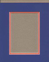 Pack of 5 11x14 Royal Blue and Orange Double Picture Mats Cut for 8x10 Pictures