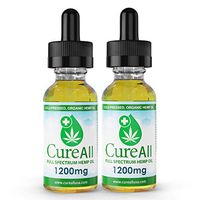 (2-Pack) CureAll Hemp Oil Extract for Pain & Stress Relief - 1200mg of Organic Hemp Extract - Grown & Made in USA - 100% Natural Hemp Seed Extract - Helps with Sleep, Skin & Hair