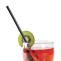 AmerCare 7.75 Inch Jumbo Black Unwrapped Straws, Case of 5000