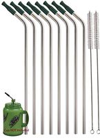 8 JUMBO 14" Stainless Steel 100 oz Straw + 8 Silicone Tips HUGE SUPER LONG Drinking Wide Insulated Whirley Travel Mug FOAM Truck Stop Cup (8 Jumbo Straws)