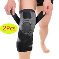Compression Knee Brace with Side Stabilizers, Mens Womens Joint Pain and Arthritis Relief Knee Brace Pads, Pack of A Pair (XXL)
