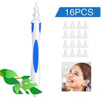 q Grips Earwax Remover Ear Wax Removal Tool, Soft and Flexible Earwax Remover Tool Kit Cleaners Smart Grips for Humans Spiral Ear Cleaner for Adults & Kids with 16 Replacement Tips