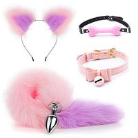 4 pcs Tail Cat Headwear Choker Set with Bell Pl-ùg for Unisex +Smile Corrector