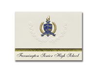 Signature Announcements Farmington Senior High School (Farmington, NH) Graduation Announcements, Presidential style, Elite package of 25 with Gold & Blue Metallic Foil seal