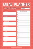Meal Planner Pad with Shopping List