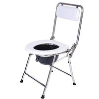 LshkyGH White Folding Commode Chair, Sturdy Waterproof Collapsible Old Man Pregnant Women Bath Chair Bathroom Stainless Steel Potty Chair