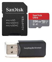 SanDisk 256GB Ultra Micro SDXC Memory Card Bundle Works with Samsung Galaxy J7 (2017), J7 (2018), J7 V (2018) Phone UHS-I Class 10 (SDSQUAR-256G-GN6MA) Plus Everything But Stromboli (TM) Card Reader