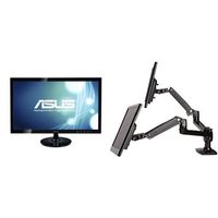 ASUS VS248H-P 24-inch Full HD VGA Back-lit LED Monitor (2-Pack) and AmazonBasics Dual Side-by-Side Monitor Arm Set