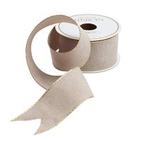Caspari Natural & Gold Edge Ribbon - 24 Foot Spool