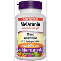Webber Naturals Melatonin Easy Dissolve, 10 mg, 72 sublingual tabs