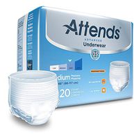 Attends® Super Plus Absorbency Underwear-Size Medium Waist / Hip 34" - 44" Weight 120 - 175 lb - Pack of 20