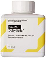 Cabinet Fast Acting Dairy Relief Lactose Enzymes, 75 Softgels, Help Prevent Gas, Bloating, Diarrhea, Intolerance, or Sensitivity, Comparable to Lactaid