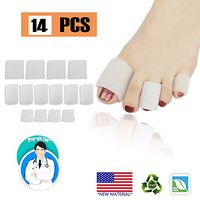 Gel Toe Caps Toe Protectors Open Toe Sleeves Tubes (14PCS), NEW MATERIAL, for Blisters, Corns, Hammer Toes, Toenails Loss, Friction Pain Relief and More.(4 BIG + 6 MIDDLE + 4 SMALL)