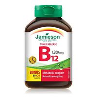 Jamieson Vitamin B12 (Cobalamin) 1200mcg, Timed Release, 180tablets