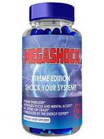 MegaShock Energy - Energy Pills for Focus, Productivity, and Stamina - Contains Caffeine, Black Tea, and Much More - 60 Gel Capsules - Power Through Your Day