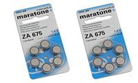 Renata Hearing Aid Battery ZA 675 Maratone Zinc Air Hearing Aid Pack of 6 Pcs (2 Pack of ZA 675)