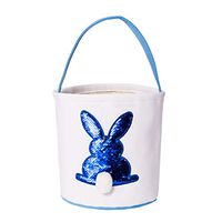 HLIKEM Easter Bunny Bags for Kids Cloth Easter Eggs/Gift Basket Easter Party Tote Bags for Kids
