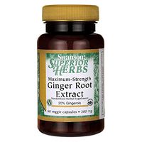 Swanson Maximum Strength Ginger Root Extract 200 Milligrams 60 Veg Capsules