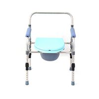 SunHai Commode/Toilet Chair Heavy Aluminum Alloy, Medical Supply Folding with Safety Frame Rails Bedside, for Senior with Commode Bucket and Splash Guard Upgraded