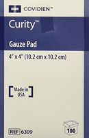 Curity Sponge Dressing Gauze, 12-Ply, 4 X 4 Inch Square, 6309 - Box of 100